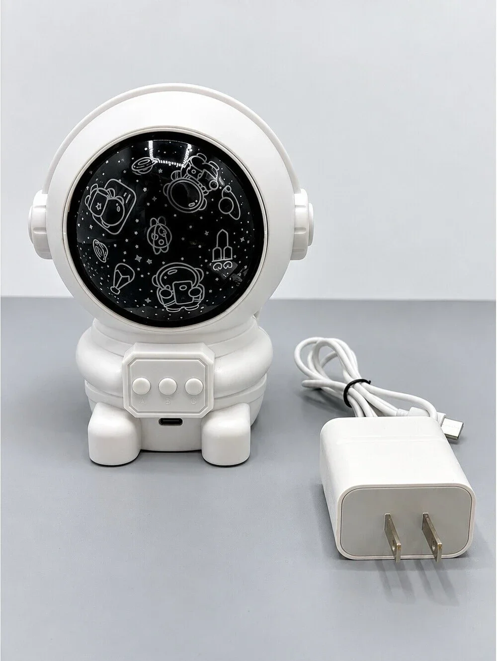Astronaut Space LED Star Projector Night Light, USB Powered, White Kids Bedroom